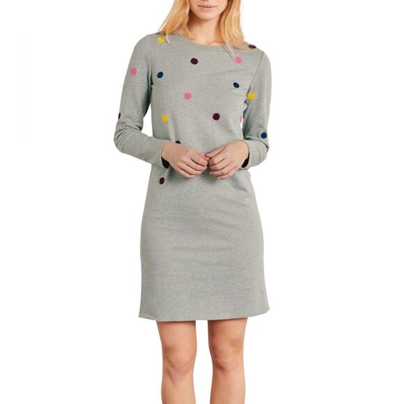 Boden Womens 4 Sweatshirt Dress Marl Boucle Spots Polka Dot Colorful Long Sleeve - Picture 1 of 10